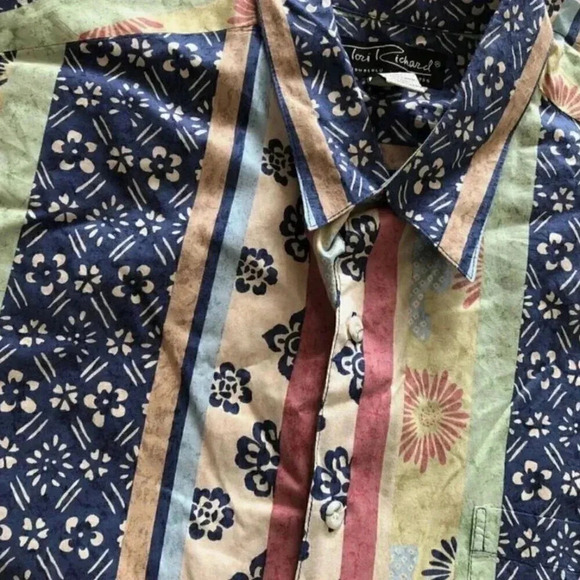 Tori Richards Hawaiian Shirt Stripe L - Picture 2 of 6